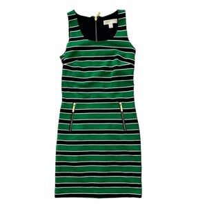 Michael Kors Striped Green Mini Dress XSmall